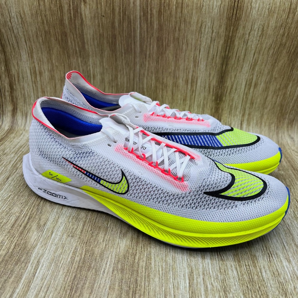 Nike‎ ZoomX Streakfly Premium Men's Size 14 White Volt Crimson Running Shoes